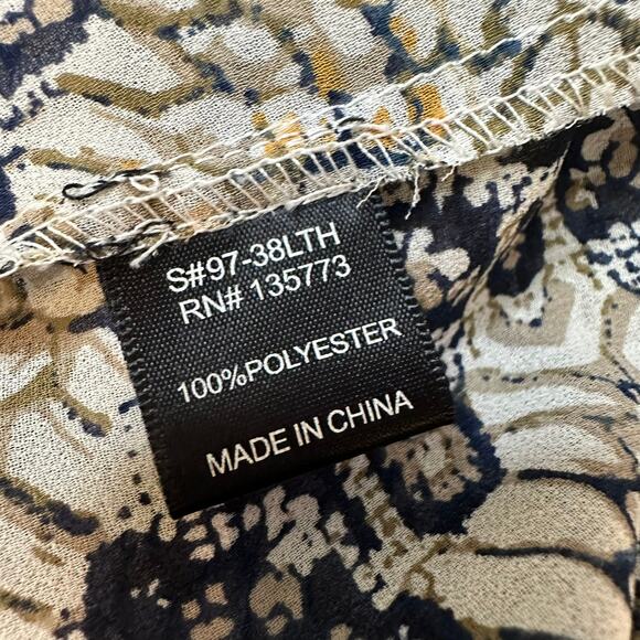 Olivaceous Sheer Snakeskin Blouse Animal Print Flowy Size Medium - Picture 7 of 8